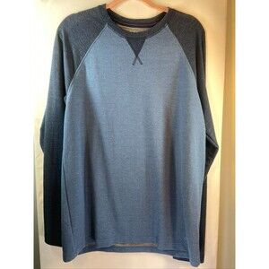 ORVIS MENS MEDIUM BLUE PULLOVER LIGHT WEIGHT SWEATSHIRT LONG SLEEVE